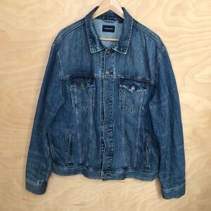 J. Crew Denim Trucker Jacket Buttoned Cotton Mens Sz XL